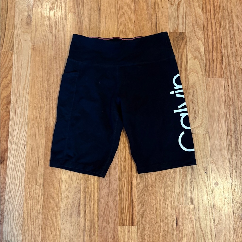 Calvin Klein Black Women's Bike Shorts with Side Logo